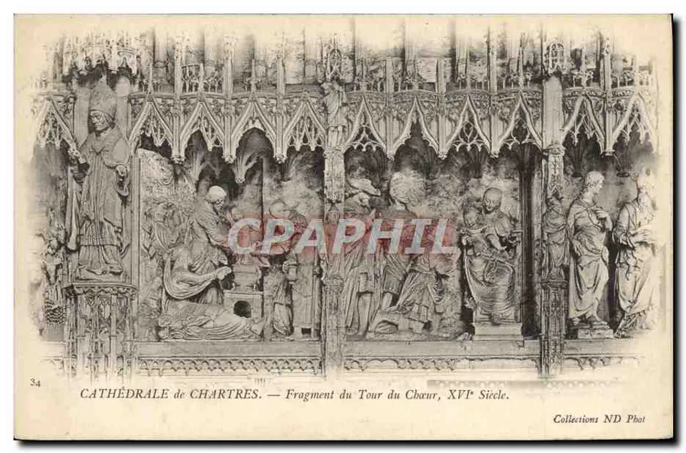 Chartres-Kathedrale — Fragment des Chorwegs, 17. Jahrhundert — Collections ND Phot - Vorderseite