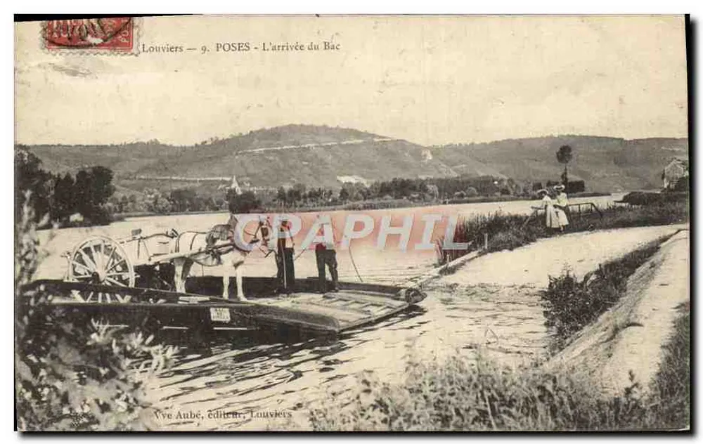 Louviers — L'arrivée du Bac — Yve Aubé, éditeur, Louviers - Voorkant
