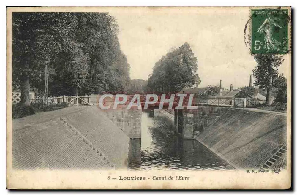Louvières - Canal da Eure — B. F., Paris, n°8 - Frente