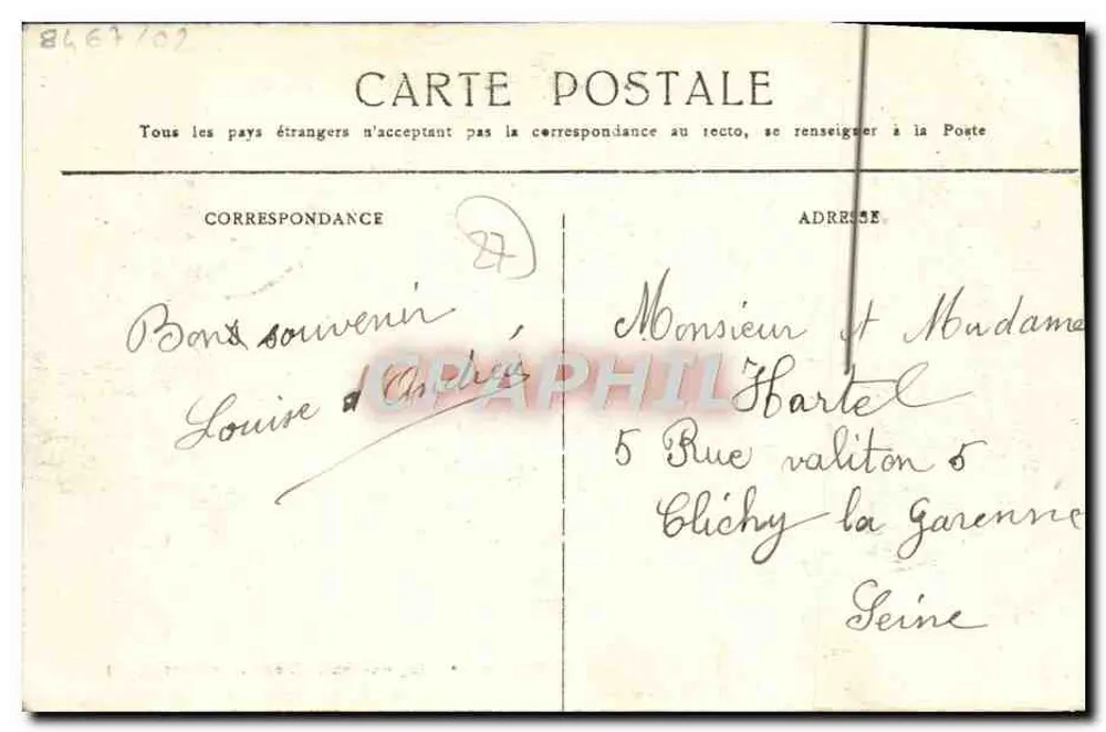 Louviers (Eure) — Militärkrankenhaus — Georges de Bonadona, Verleger in Louviers (Eure) - Rückseite