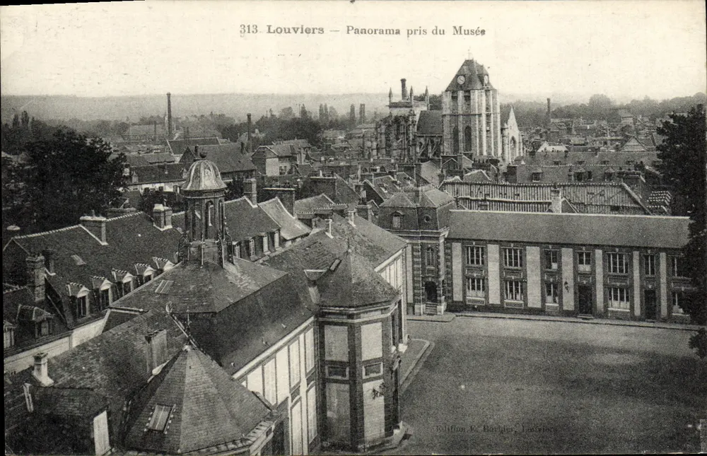 Louviers — Panorama tirado do Museu — Edição E. Barjot, Louviers - Frente