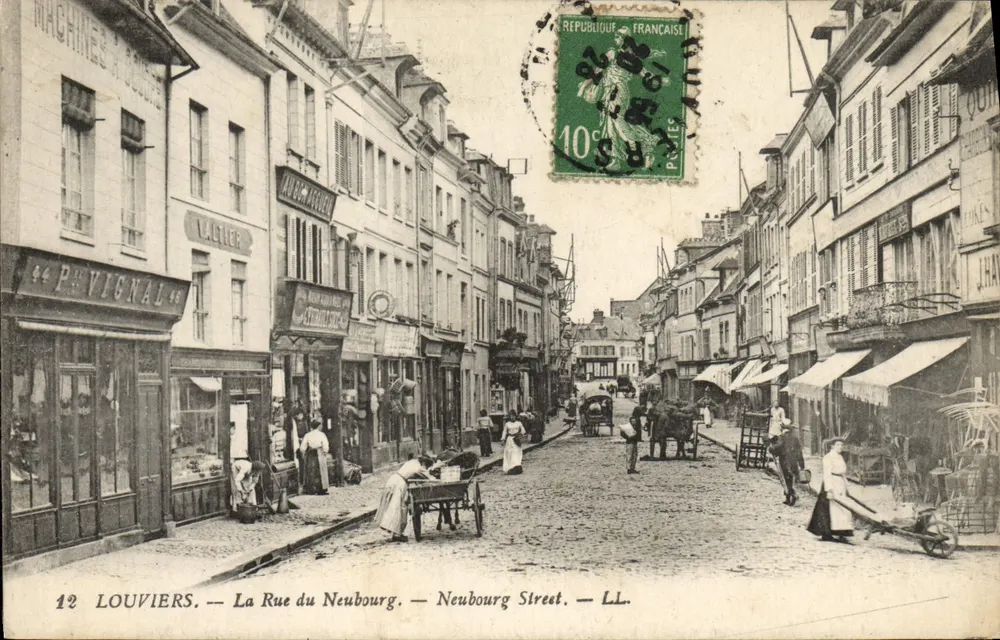 Louvières — Straße Neubourg — Verlag LL - Vorderseite