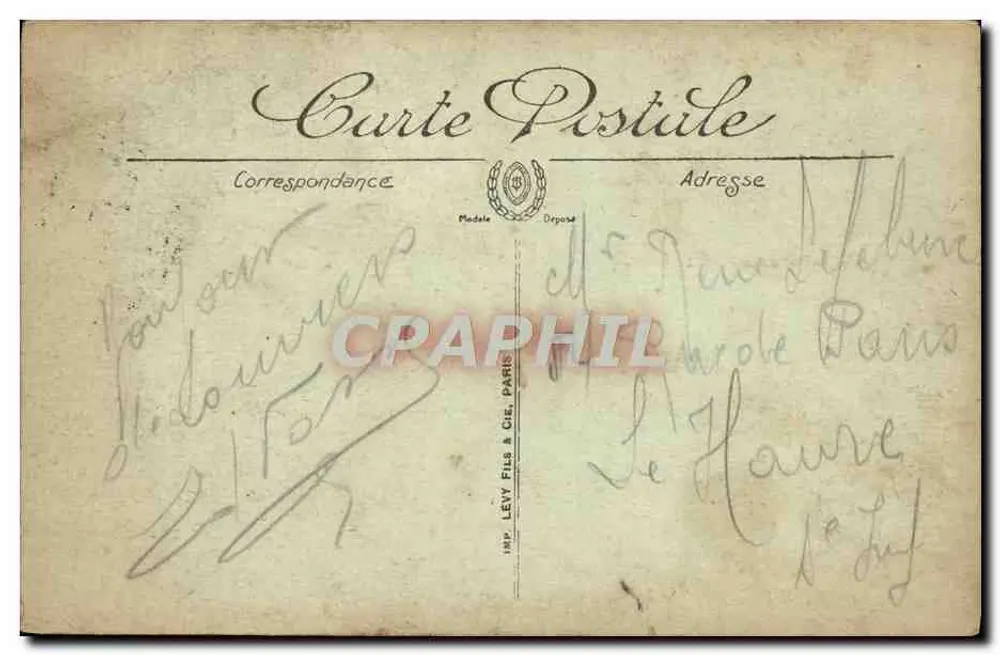 Louvières — La Mairie — LL. — Impression sur la carte - Achterkant