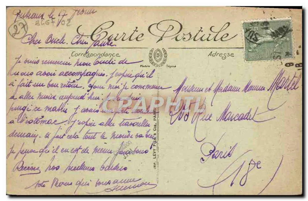 Louvières — La Mairie — éditeur LL. n°16 - Verso
