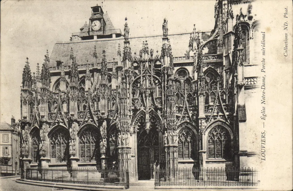 Louvières — Kirche Notre-Dame — Sammlung ND. Foto. Südportal - Vorderseite