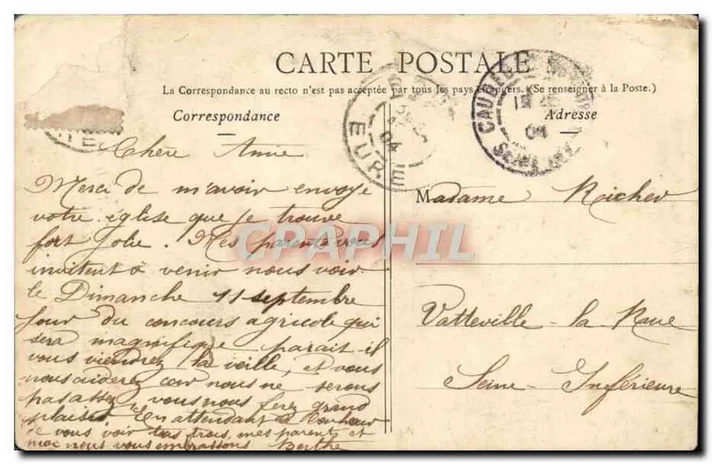 La Haye-de-Routot – Die Buchen des Friedhofs – Verlag A. Renard, Pont-Audemer - Rückseite