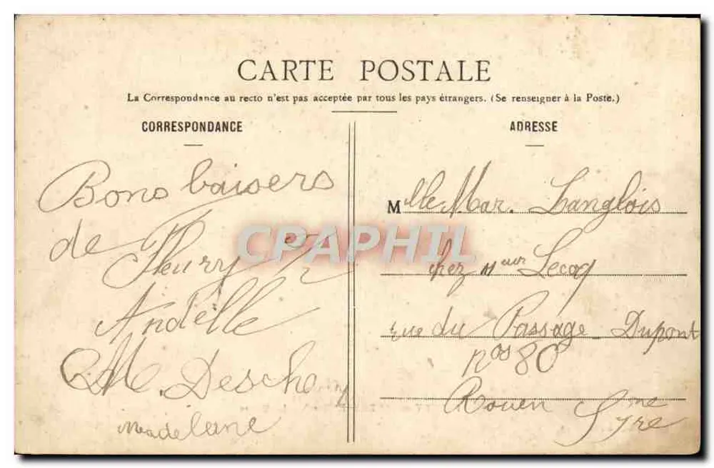 FLEURY-sur-ANDELLE (Eure) — A Prefeitura — Lebrun, livr.-edit., Fleury - Verso