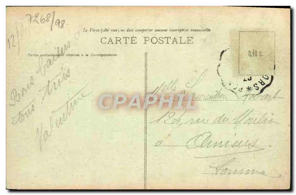 Souvenir de Étrepagny — coleção de vistas locais — editor não visível - Verso