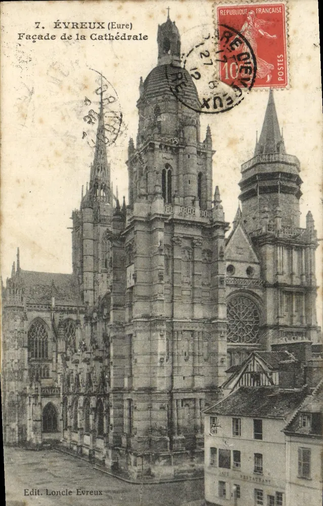 Évreux (Eure) — Fachada da Catedral — Edit. Loncle Évreux - Frente