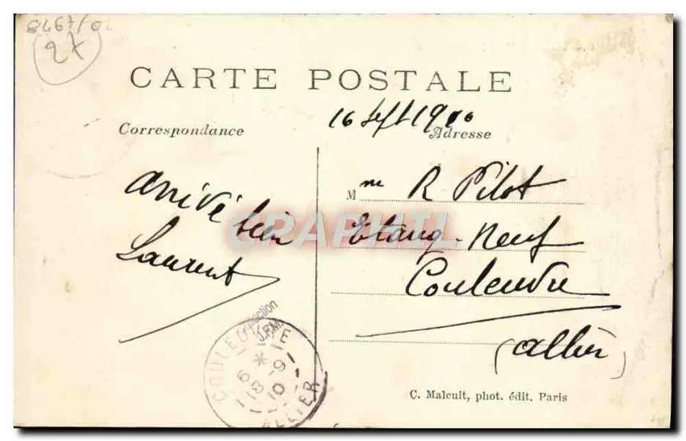 Évreux — Panorama in Richtung Rue St-Sauveur und Kathedrale — C. Maleuit, phot. edit. Paris - Rückseite