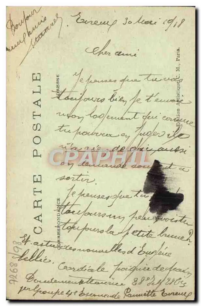 Évreux — Militärbarracken — C.M. - Rückseite