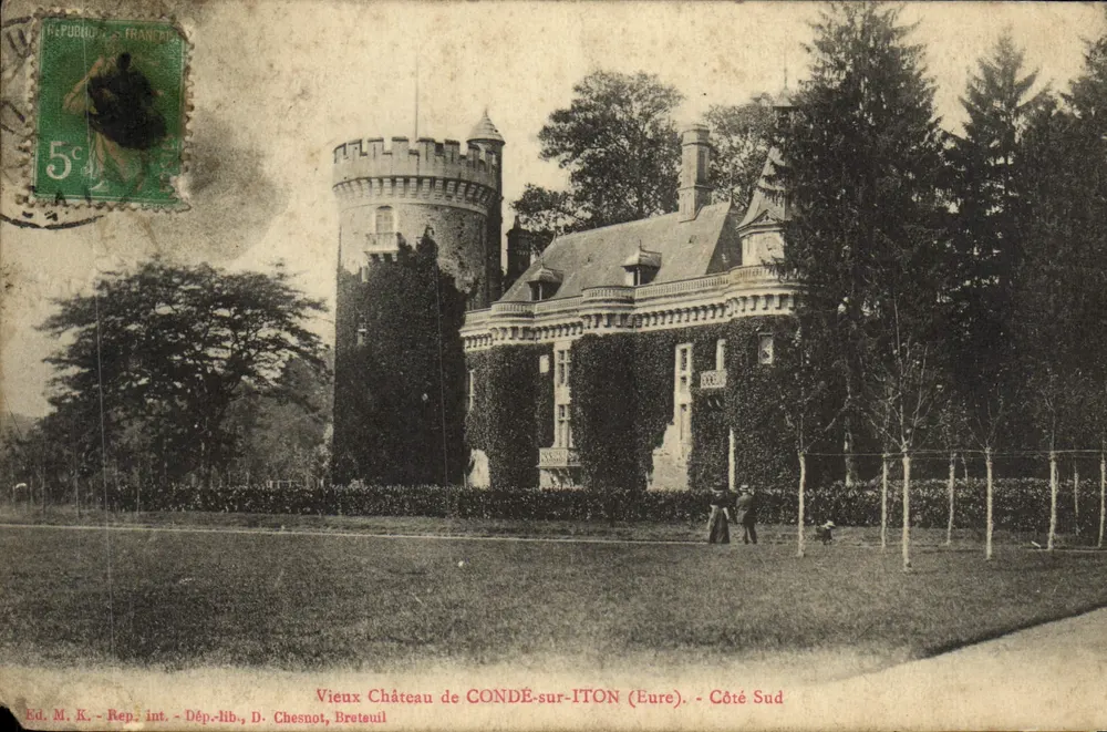 Vieux Château de CONDÉ-sur-ITON (Eure) — Côté Sud — Ed. M. K. - Rep. int. - Dép. lib. D. Chesnot, Breteuil - Vorderseite