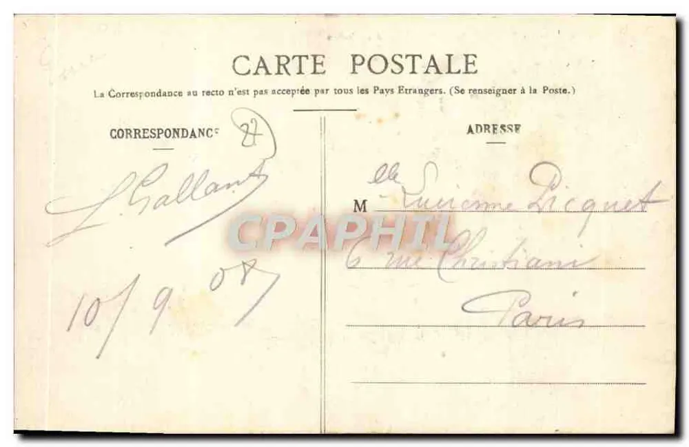 COPNEVILLE-SUR-RISLE - A Hospedaria das Campanhas — Coleção Hauchaard, Pont-Audemer - Verso