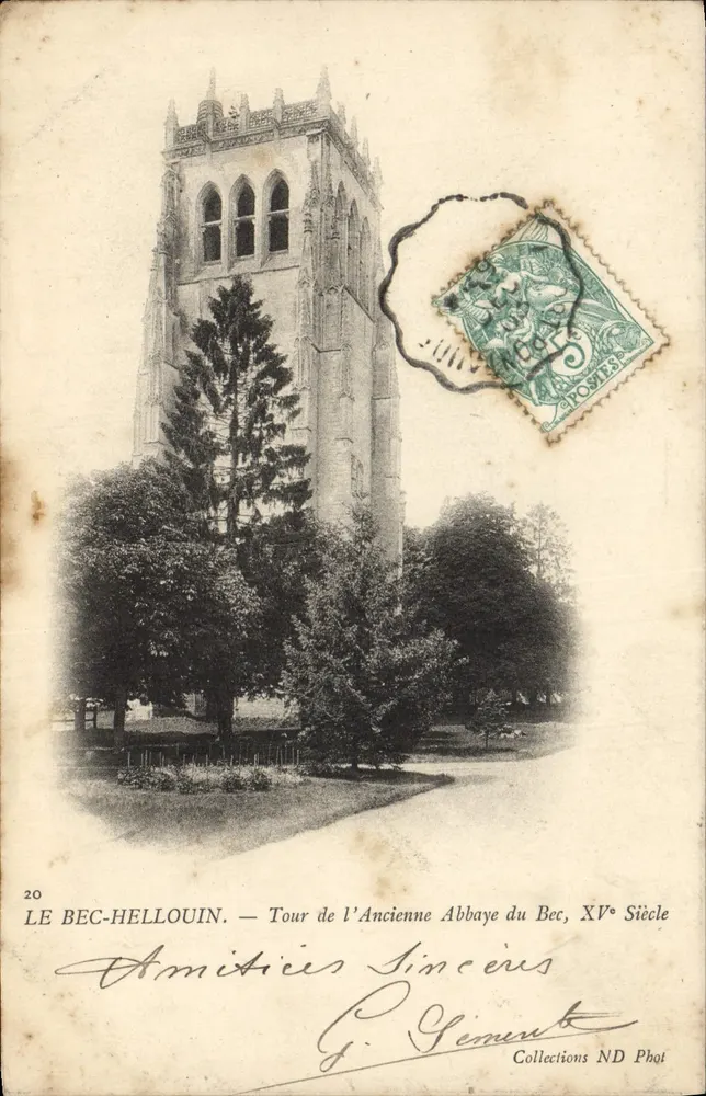 Le Bec-Hellouin — Toren van de Oude Abdij van Bec, 15e eeuw — Collections ND Phot - Voorkant