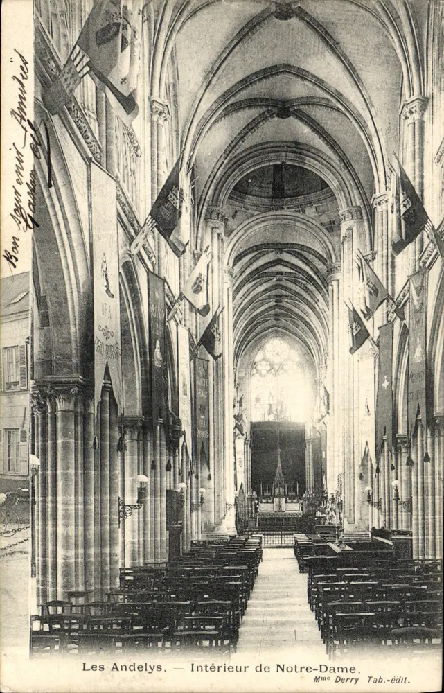Les Andelys — Interior da Notre-Dame — Mme Derry Tab.-édit. - Frente