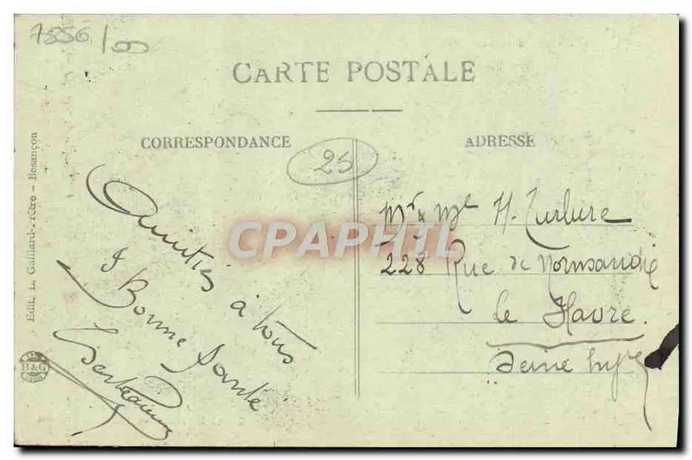 Besançon — Pont Battant und Vauban-Ufer — Verlag L. Galliard, Nr. 413 - Rückseite