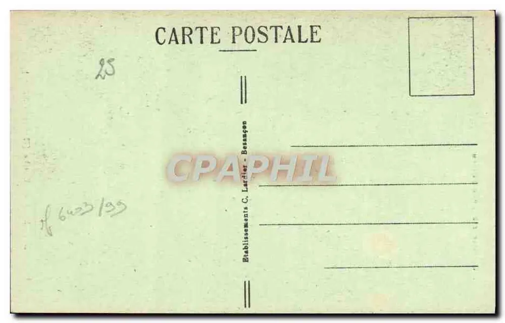 Saut du Doubs — Franco-Swiss Border — C.L.S. n°921 - Verso