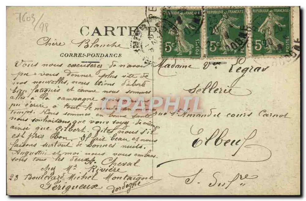 Périgueux — A Prefeitura — Editor desconhecido, n° 67 - Verso