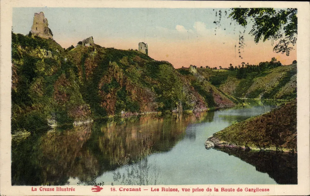 Croissant — Die Ruinen, Ansicht vom Weg nach Gargilesse — La Creuse Illustrée n°18 - Vorderseite