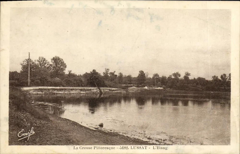 Lussat - L'Etang — paysage de la Creuse pittoresque — éditeur Eméla, n° 5182 - Frente