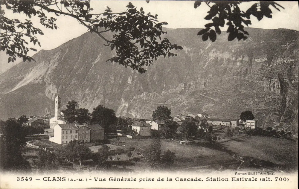 Clans (A.M.) — Allgemeiner Blick auf den Wasserfall. Sommerstation (Höhe 700) — Giletta-Ausgabe, Nizza - Vorderseite