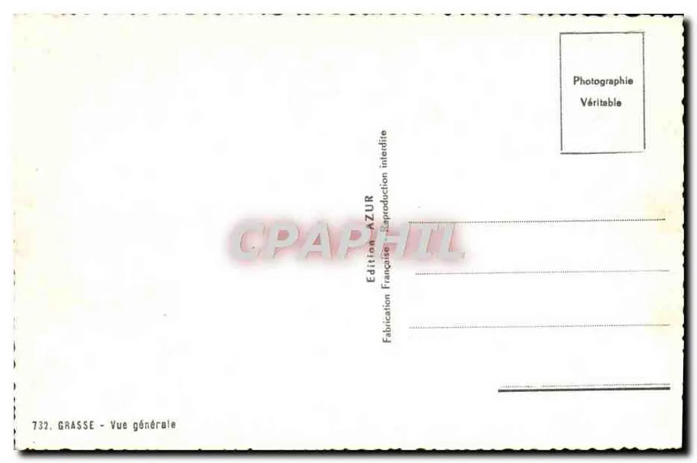 Grasse — Vista geral — Edição AZUR, n° 732 - Verso