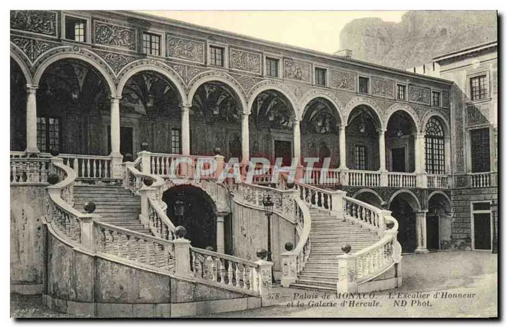 Palast von MONACO — Die Ehrenstiege und die Galerie Hercule — ND Fotografie - Vorderseite
