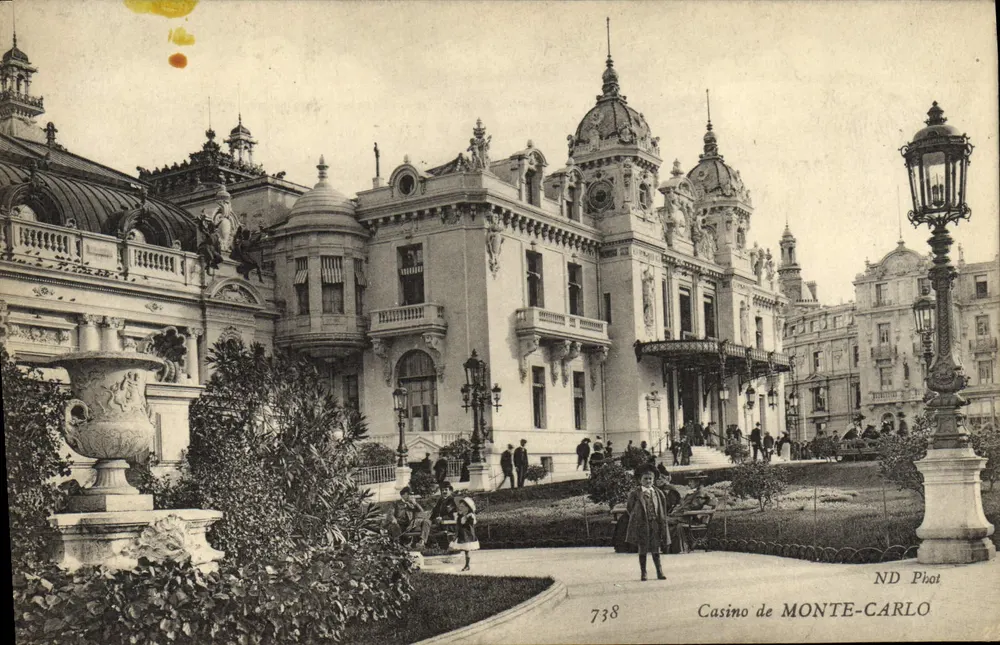 Casino de Monte-Carlo — vista do edifício e do jardim — ND Phot, n° 738 - Frente