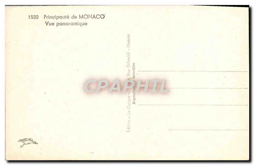 Mônaco — Vista panorâmica — Edição Grimaldi - Verso