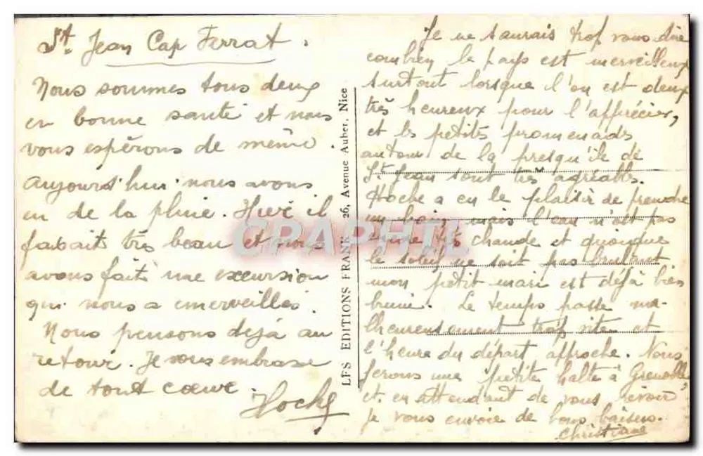 Monte-Carlo — Vista de Mônaco — Edições Frantz, n°2 - Verso