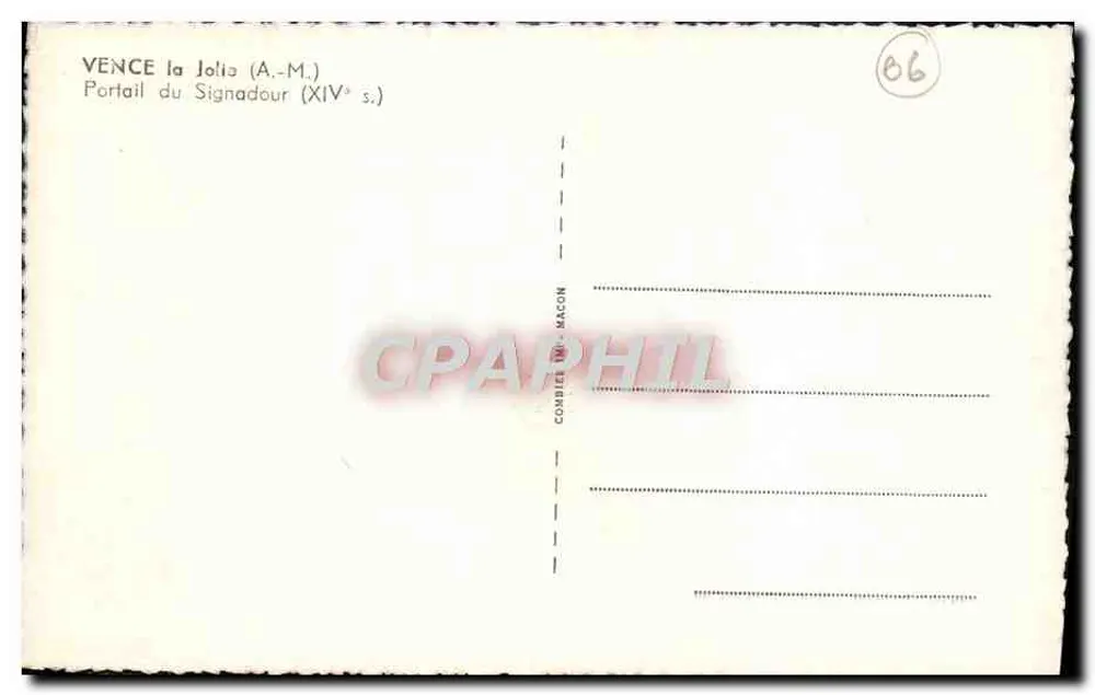 Vence la Jolie — Portal des Signadour (14. Jahrhundert) — Corbier Impr. Macon - Rückseite