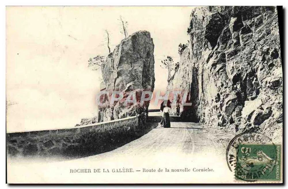 Rocher de la Galère — Route de la nouvelle Corniche — W. Stocker-Michaud, Nr. 45 - Vorderseite