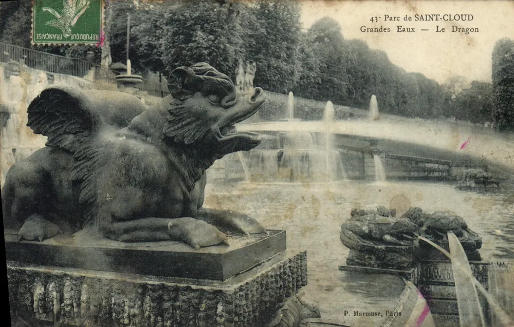 Parque de SAINT-CLLOUD — Grandes Eaux — O Dragão — P. Marmuse, Paris - Frente