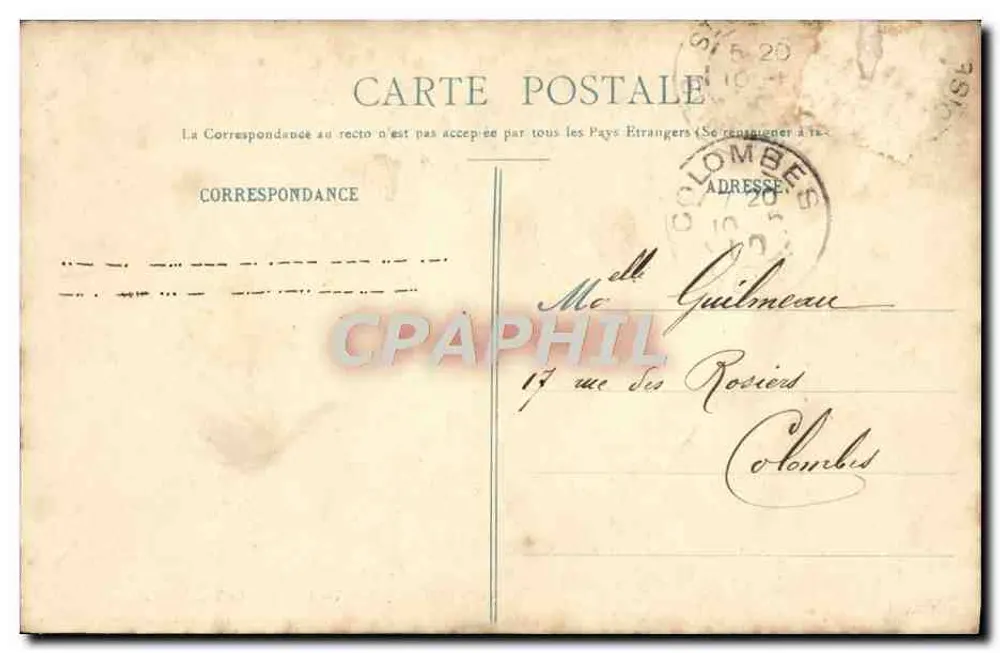 Saint-Cloud - O Buraco da Senhora — C.M. n°61 - Verso