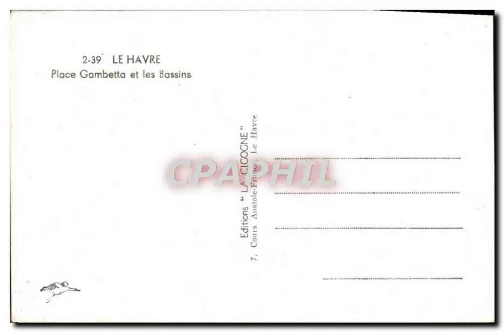 Le Havre — Place Gambetta und die Basins — Éditions La Cicogne - Rückseite