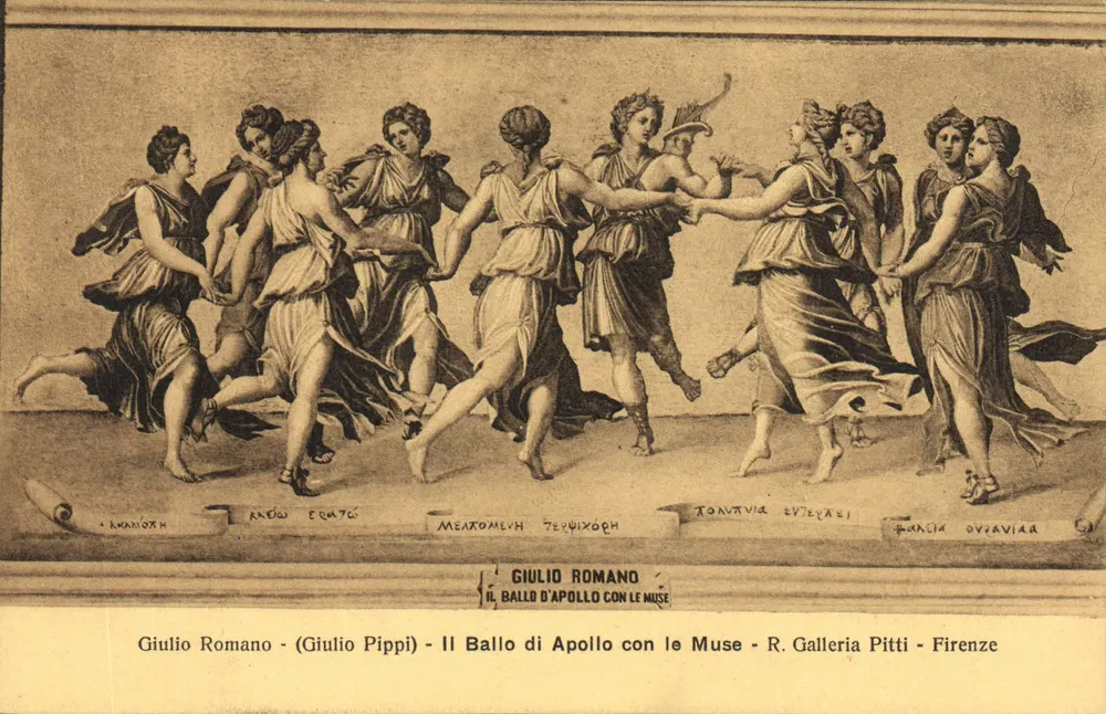 Giulio Romano — Der Tanz Apollos mit den Musen — Giulio Pippi — R. Galleria Pitti - Florenz - Vorderseite