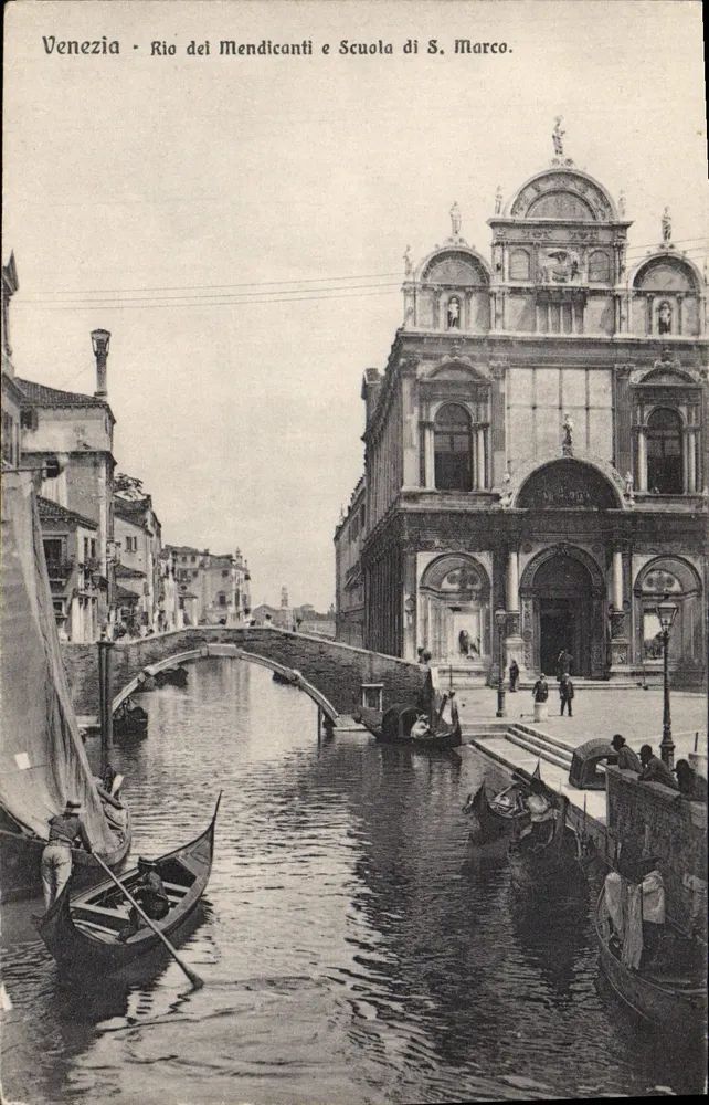 Venedig - Rio dei Mendicanti und Scuola di S. Marco. — Verlag Brunner & C., Como und Zürich. - Vorderseite