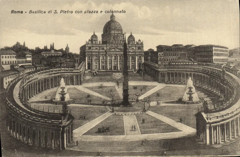 Rom - Basilika S. Peter mit Platz und Kolonnade — Verlag Enrico Verdesi, Nr. 3679 - Vorderseite