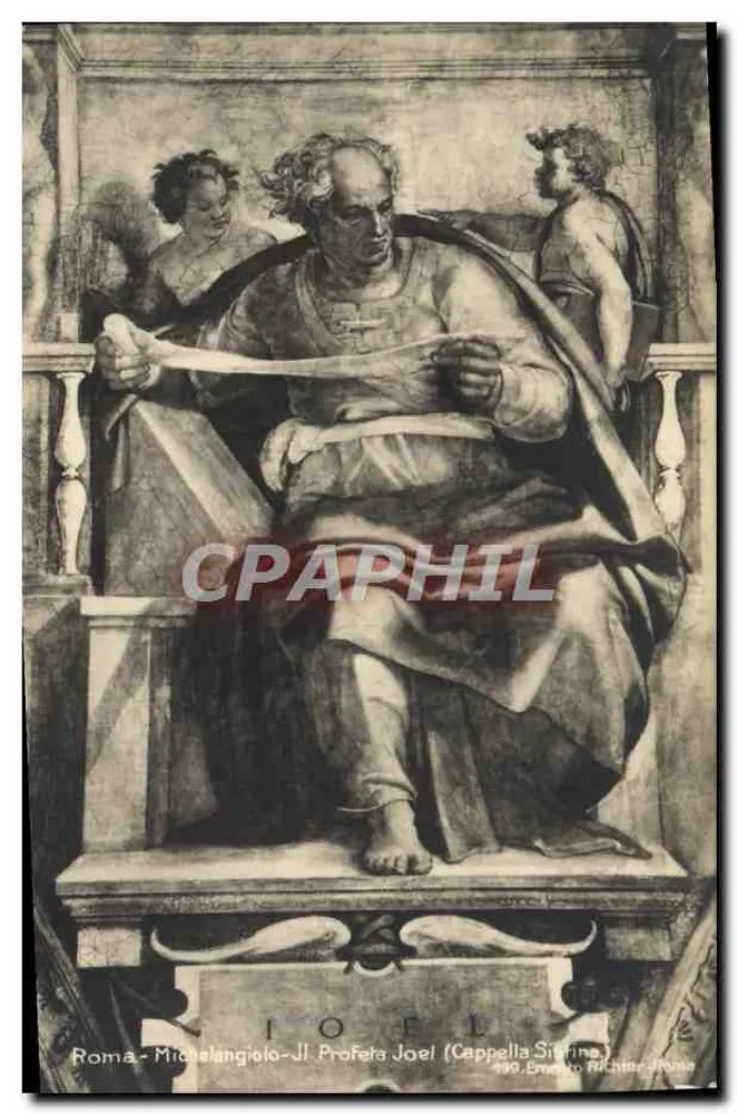 Rom - Michelangelo - Der Prophet Joel (Sixtinische Kapelle) — Verlag Ermeto Richier, Nr. 190 - Vorderseite