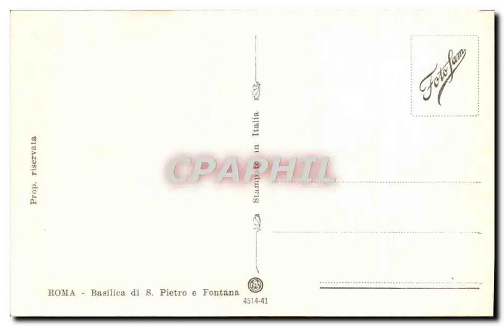 Basilika Saint-Pierre und Fontaine — Rom — Verlag FotoSam - Rückseite