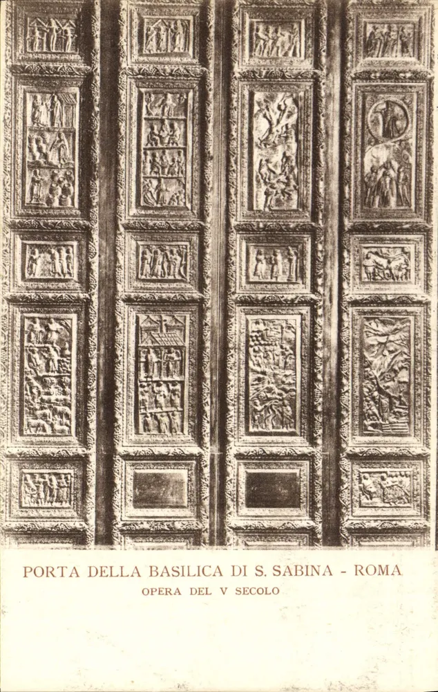 Porta della Basilica di S. Sabina - Rom — Werk des 5. Jahrhunderts — Stab. Sansaini - Rom - Vorderseite