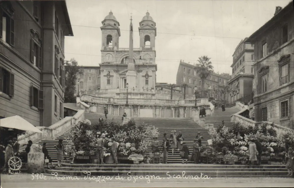 Piazza di Spagna - Trapageweg — Rome — uitgever E. Cruffourier, n° 590c - Voorkant