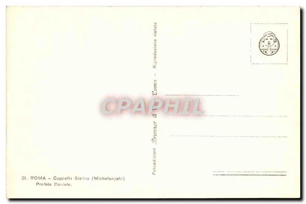 Daniel — Fresko der Sixtinischen Kapelle — Brunner & Cie, n°21 - Rückseite