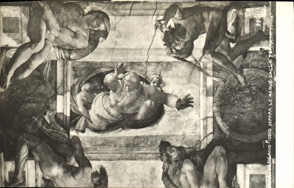 Separação das águas — fresco do teto da capela Sistina — Michel-Ange — editor Michilano - Frente