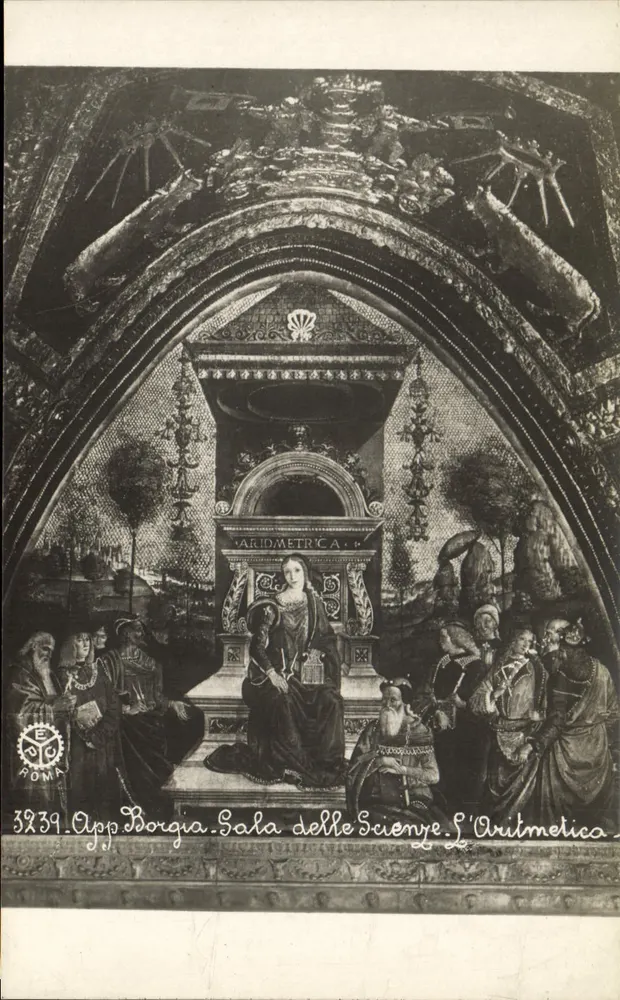 Sala delle Scienze - L'Arithmetica — App. Borgia, Roma - Voorkant
