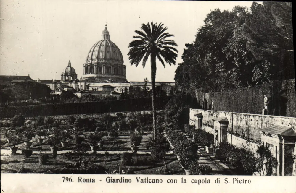 Rom - Vaticanischer Garten mit der Kuppel von St. Peter — n° 796 — Ed. Pandimigliio - Vorderseite