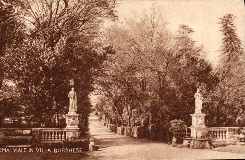 Rzym - Aleja w Villa Borghese — wydawca nieznany, numer seryjny nie widoczny - Awers