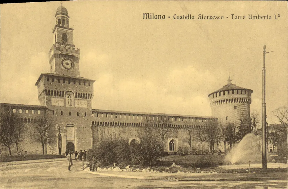 Milán — Castello Sforzesco — Torre Umberto I° - Anverso
