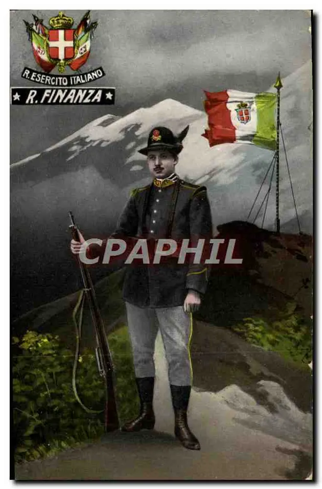 Soldado da Armée italiana — R. Finanza — editor G. Cého, n° 9800/32 - Frente