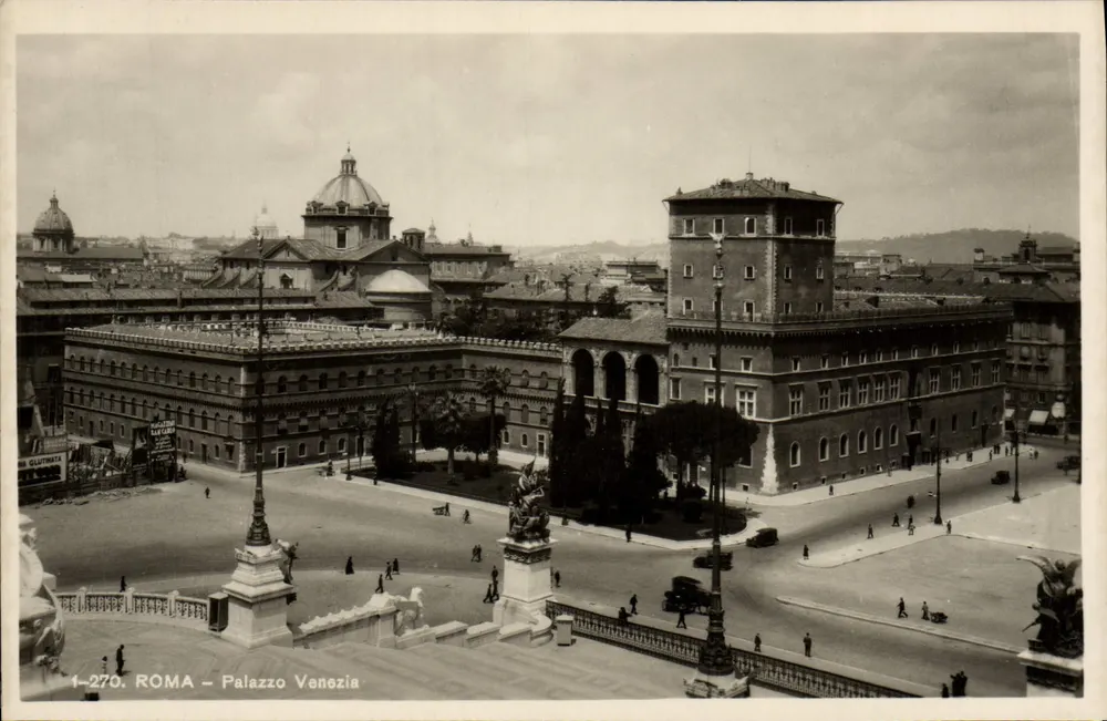 Roma – Palazzo Venezia — vista panorâmica — Brunner & C°, n° 1-270 - Frente